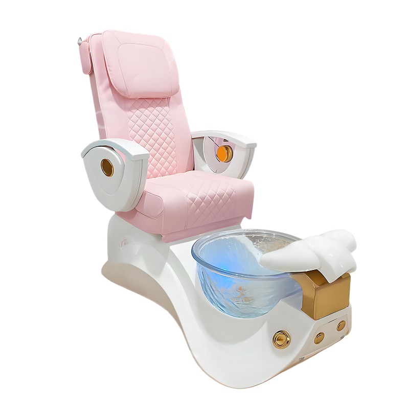 Nail Salon Furniture Electric Adjustable Pink No Plumbing Foot Spa Massage Pedicure Chair